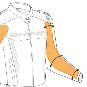 Shima Bandit Leather Sports Riding Jacket Stretch Arm Panel