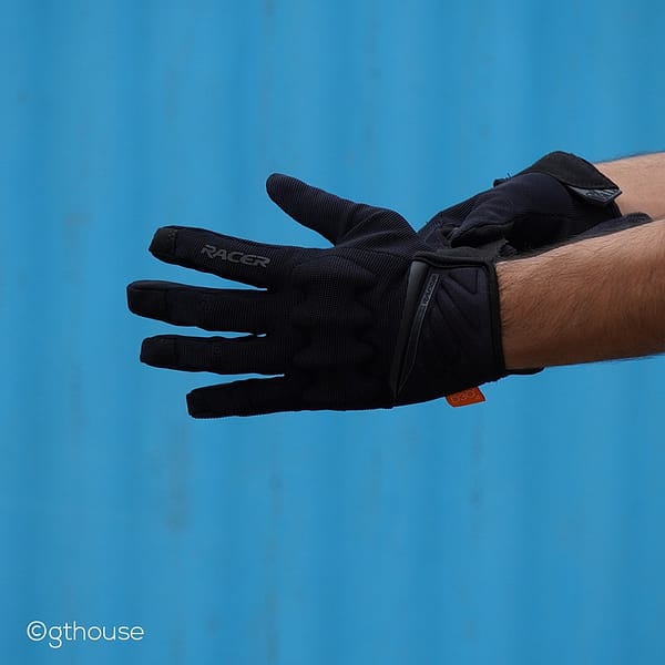 Racer Roca2 Riding Gloves Black Actual Photo Backside