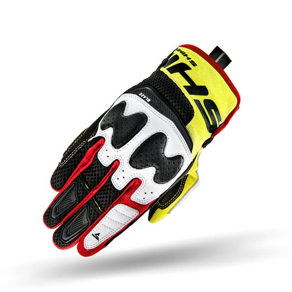 Shima Blaze Riding Gloves Red Yellow Fluo back view