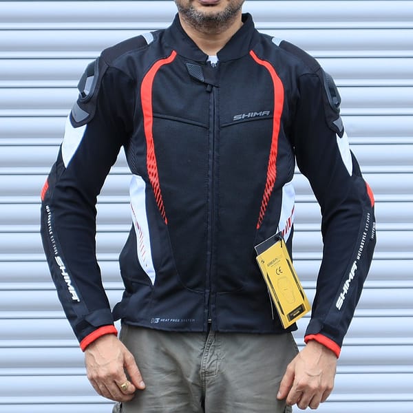 Shima Mesh Pro Riding Jacket Red Actual Photo Front view